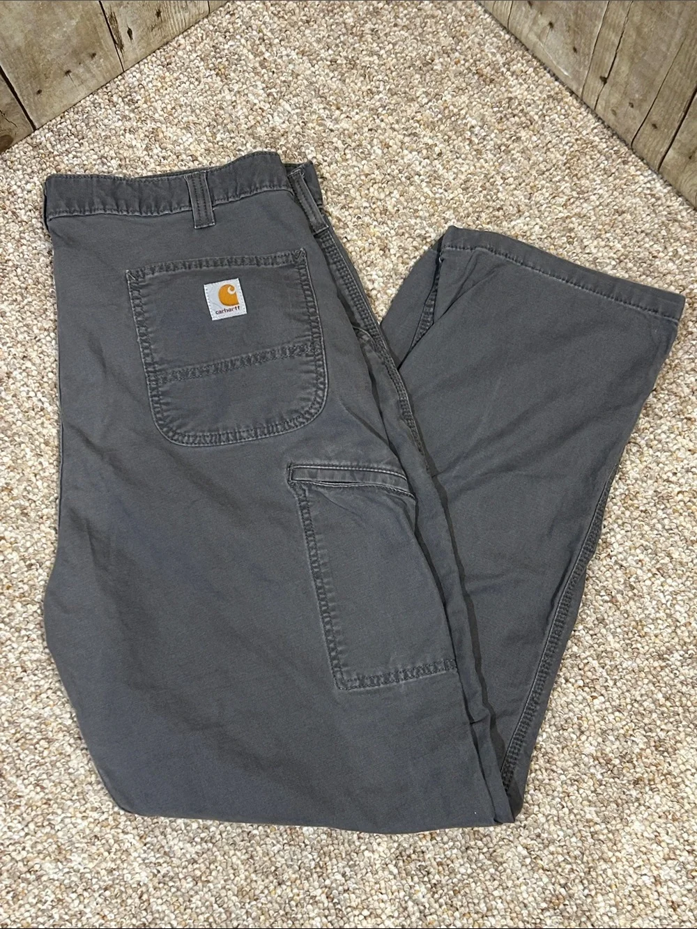 Carhartt Men’s Gray Relaxed Fit Work Pants 38x32
